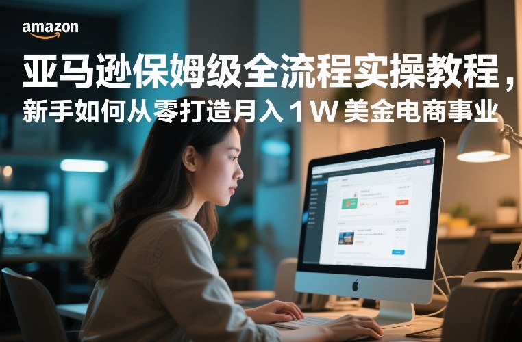 亚马逊保姆级全流程实操教程，新手如何从零打造月入1W美金电商事业-赚百科