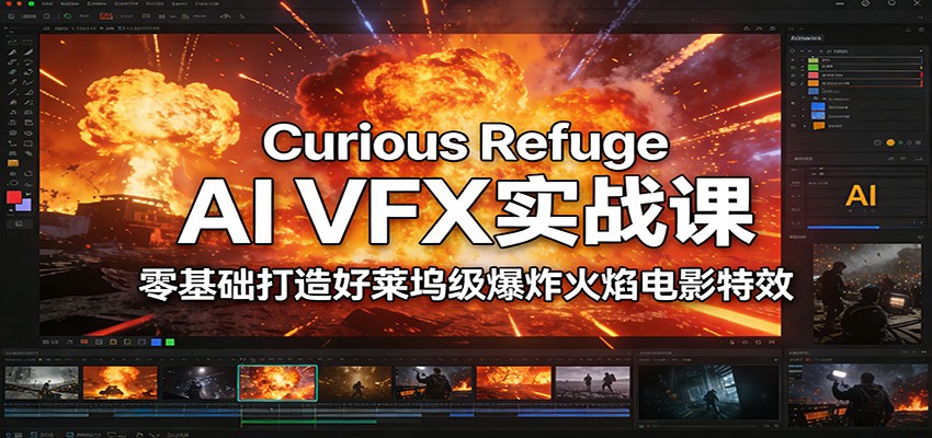 Curious Refuge AI VFX实战课，零基础打造好莱坞级爆炸火焰电影特效-赚百科