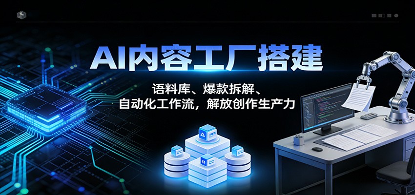 AI内容工厂搭建：语料库、爆款拆解、自动化工作流，解放创作生产力-赚百科
