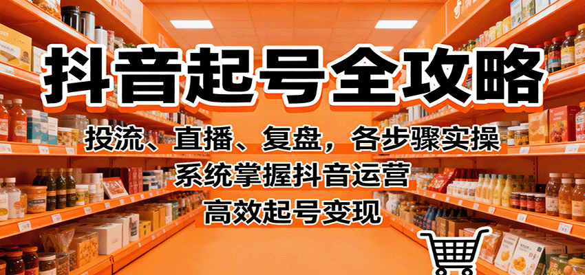 抖音起号全攻略，投流、直播、复盘，各步骤实操，系统掌握抖音运营，高效起号变现-赚百科