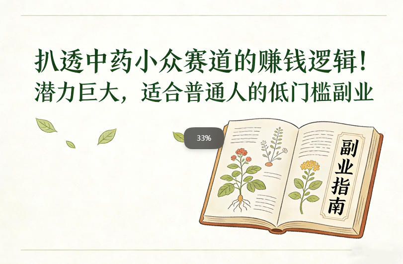 扒透中药小众赛道的賺米逻辑，潜力巨大，适合普通人的低门槛副业-赚百科