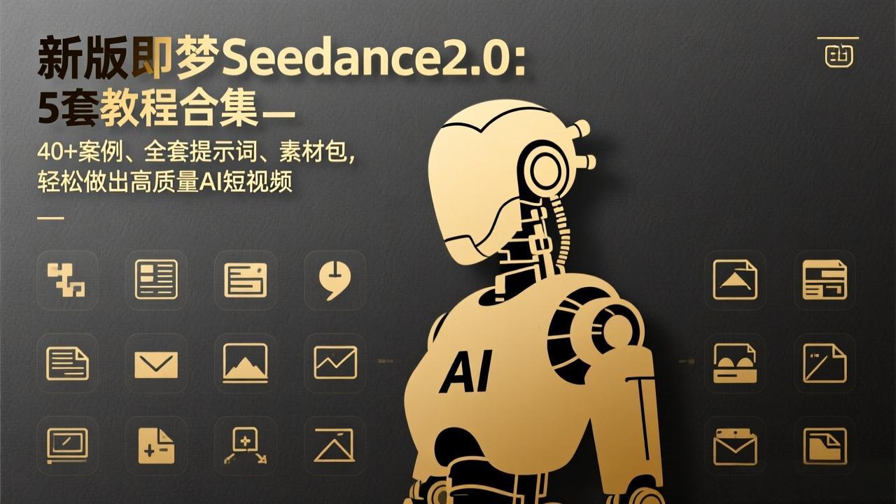新版即梦Seedance2.0:5套教程合集,40+案例、全套提示词、素材包,轻松做出高质量AI短视频-赚百科