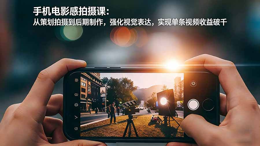 手机电影感拍摄课：从策划拍摄到后期制作，强化视觉表达，实现单条视频收益破千-赚百科