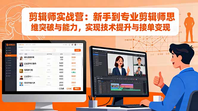 剪辑师实战营：新手到专业剪辑师思维突破与能力，实现技术提升与接单变现-赚百科