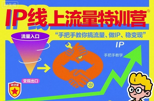 IP线上流量特训营，手把手教你搞流量、做IP、稳变现-赚百科