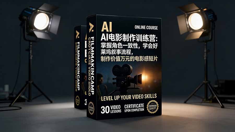 AI电影制作训练营：掌握角色一致性，学会好莱坞叙事流程，制作价值万元的电影感短片-赚百科