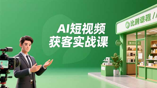 AI短视频获客实战课，数字人创作、实体行业应用、精准引流，30天获取客源月入6万+-赚百科