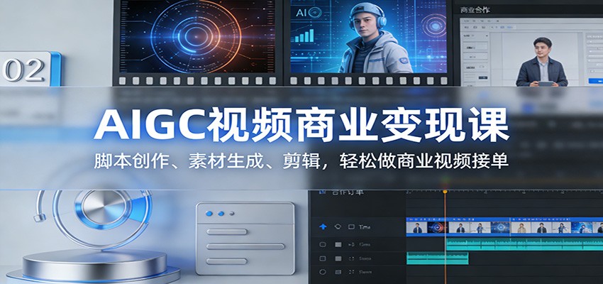 AIGC视频商业变现课：脚本创作、素材生成、剪辑，轻松做商业视频接单-赚百科