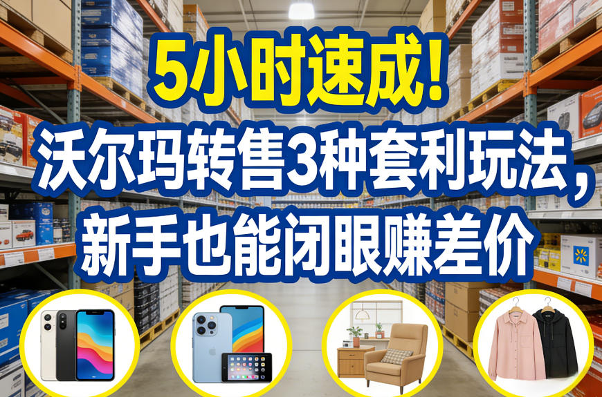 5小时速成!沃尔玛转售3种套利玩法,新手也能闭眼賺差价-赚百科