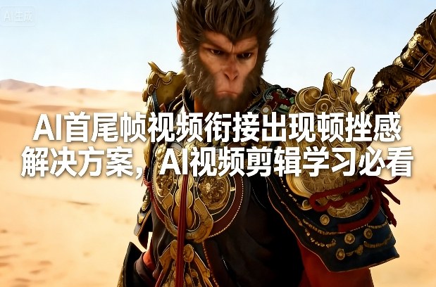 AI首尾帧视频衔接出现顿挫感解决方案，AI视频剪辑学习必看-赚百科