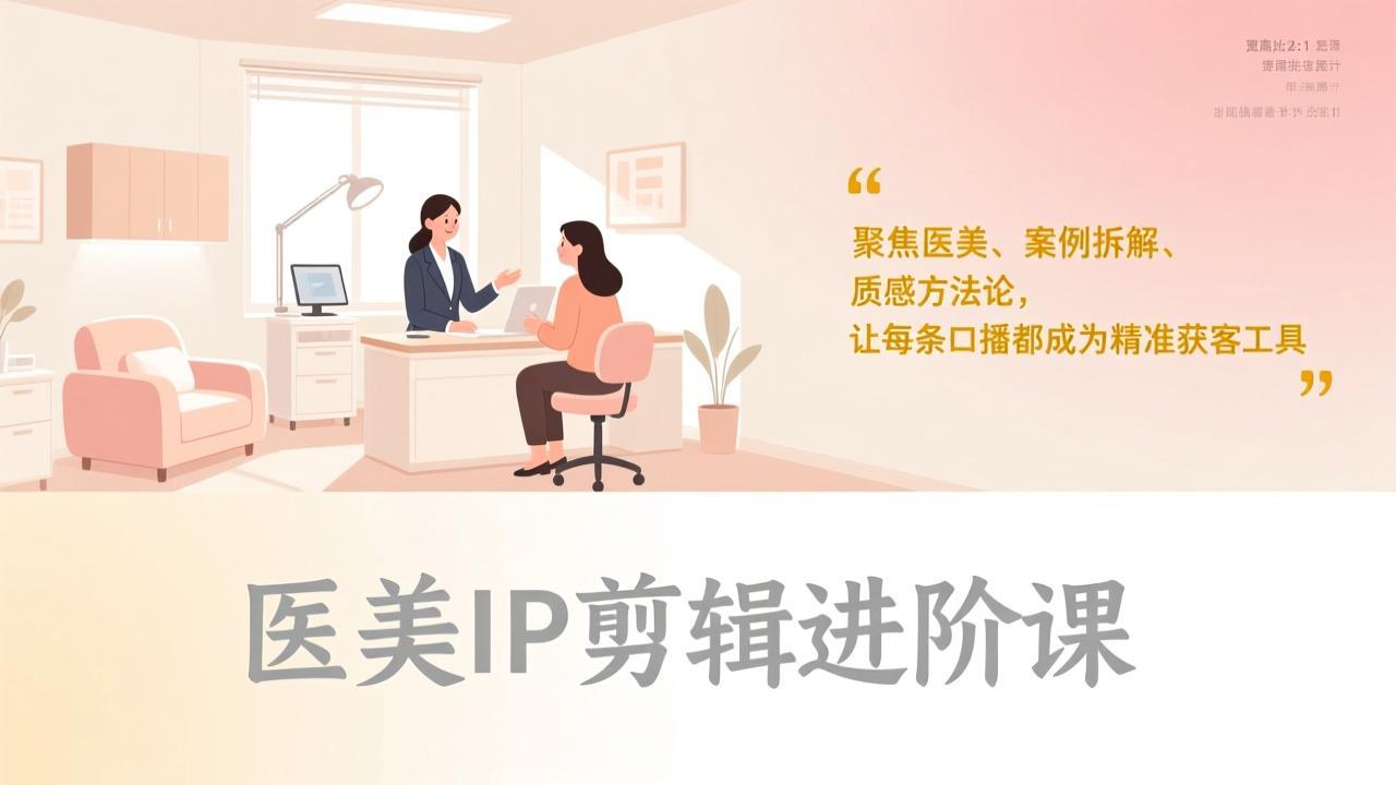 医美IP剪辑进阶课,聚焦医美、案例拆解、质感方法论,让每条口播都成为精准获客工具 医美IP剪辑进阶课,聚焦医美、案例拆解、质感方法论,让每条口播都成为精准获客工具
