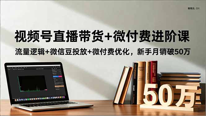视频号直播带货+微付费进阶课：流量逻辑+微信豆投放+微付费优化，新手月销破50万-赚百科