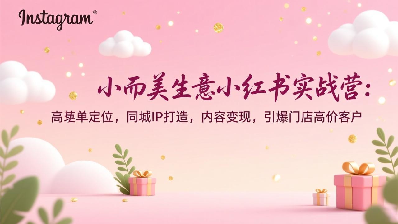 小而美生意小红书实战营：高客单定位，同城IP打造，内容变现，引爆门店高价客户-赚百科