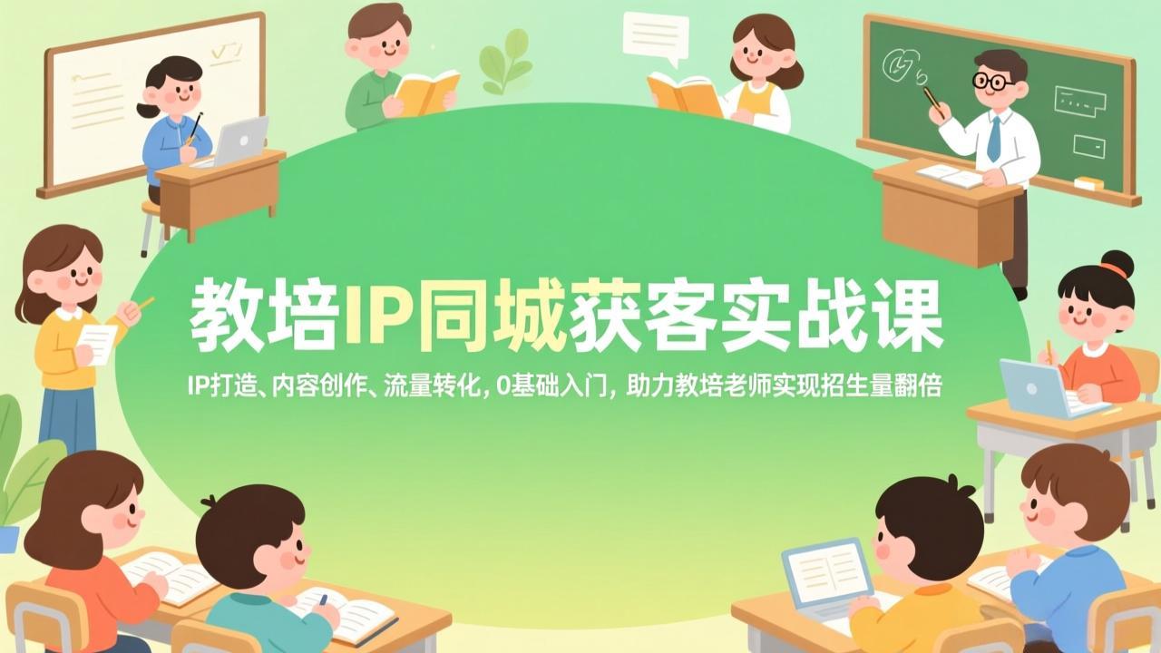 教培IP同城获客实战课,IP打造、内容创作、流量转化,0基础入门,助力教培老师实现招生量翻倍 教培IP同城获客实战课,IP打造、内容创作、流量转化,0基础入门,助力教培老师实现招生量翻倍