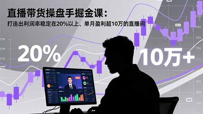 直播带货操盘手掘金课：打造出利润率稳定在20%以上、单月盈利超10万的直播间-赚百科