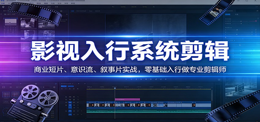 影视系统剪辑，商业短片、意识流、叙事片实战，零基础入行做专业剪辑师-赚百科