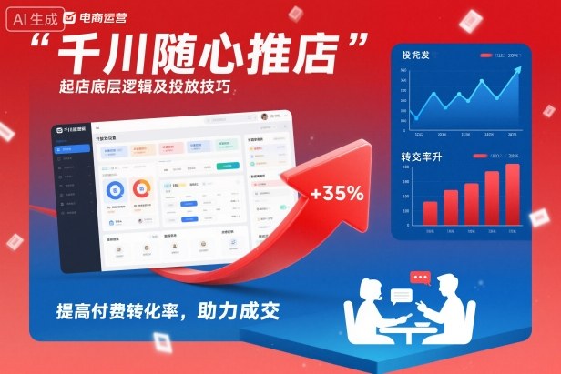 千川随心推起店底层逻辑及投放技巧，提高付费转化率，助力成交-赚百科