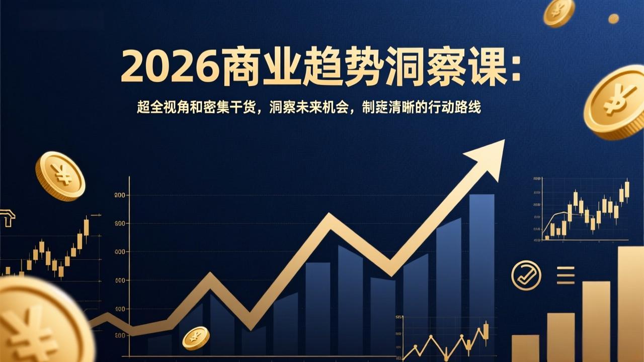 2026商业趋势洞察课：超全视角和密集干货，洞察未来机会，制定清晰的行动路线-赚百科