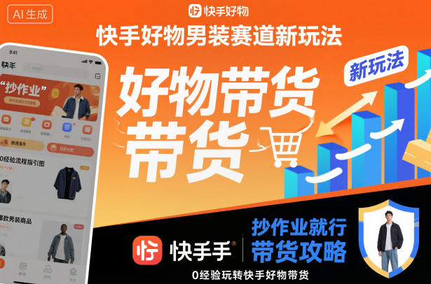 快手好物男装赛道新玩法，抄作业就行，0经验玩转快手好物带货-赚百科